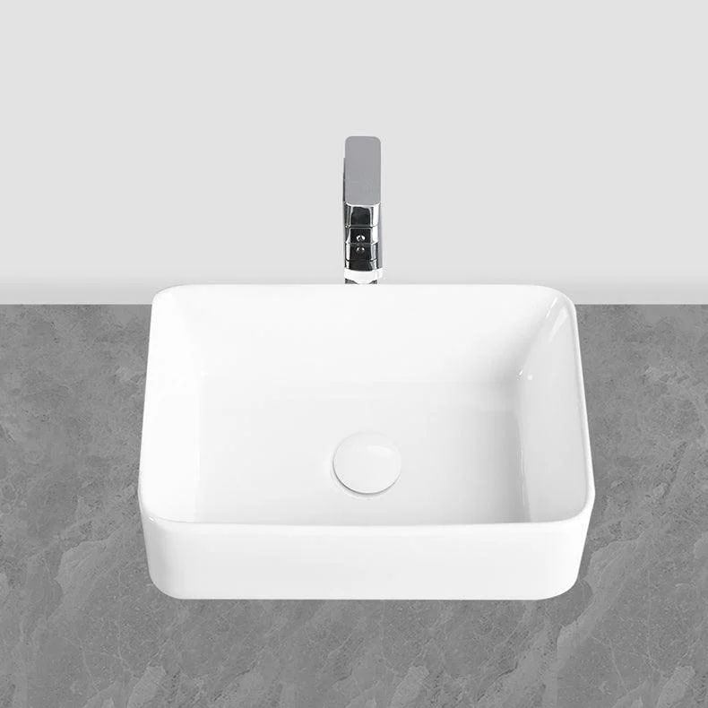 Modern Vessel Bathroom Sink Round Porcelain with Overflow Vessel Lavatory Sink -Bathlova