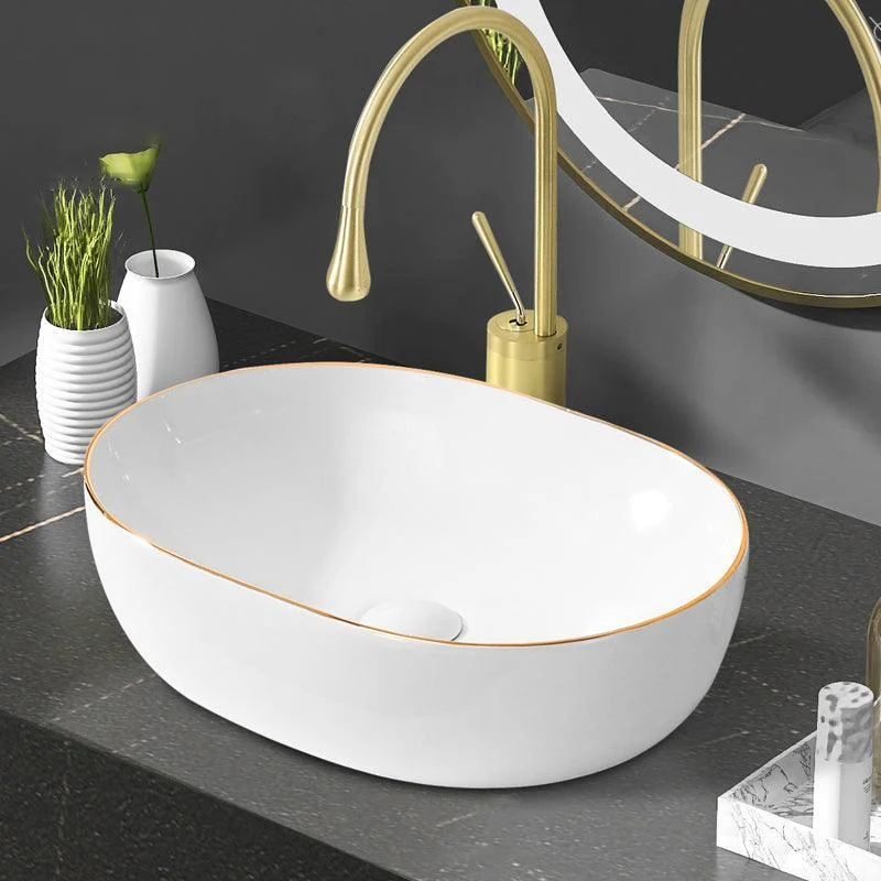 Modern Vessel Bathroom Sink Round Porcelain with Tap Wash Stand -Bathlova