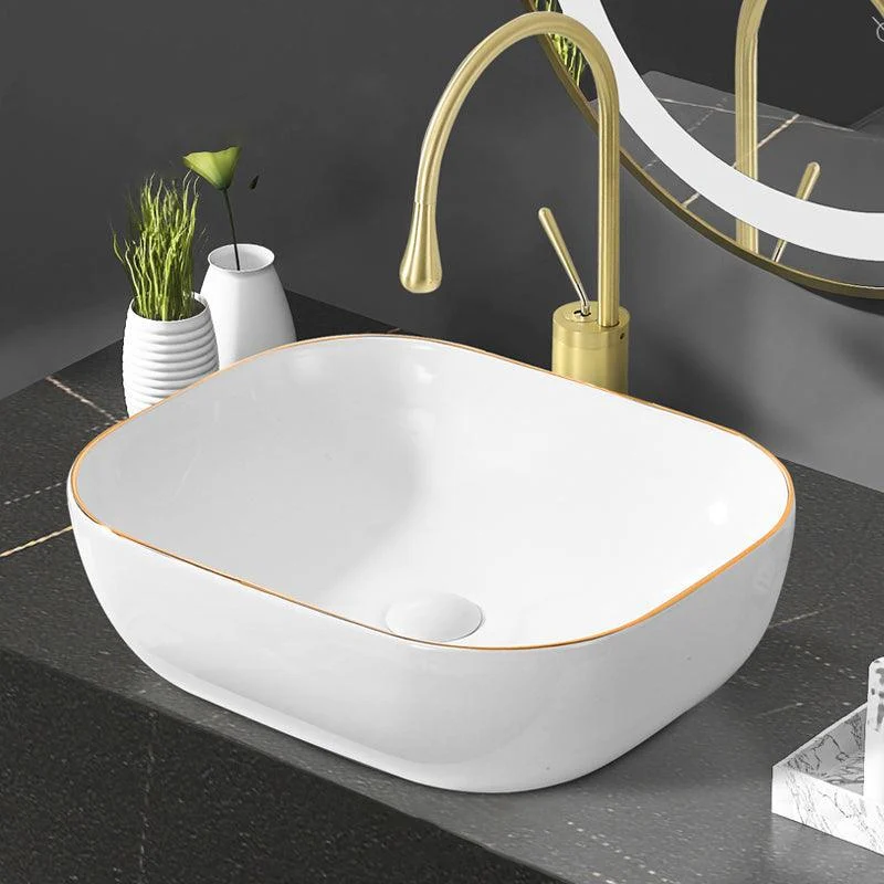 Modern Vessel Bathroom Sink Round Porcelain with Tap Wash Stand -Bathlova