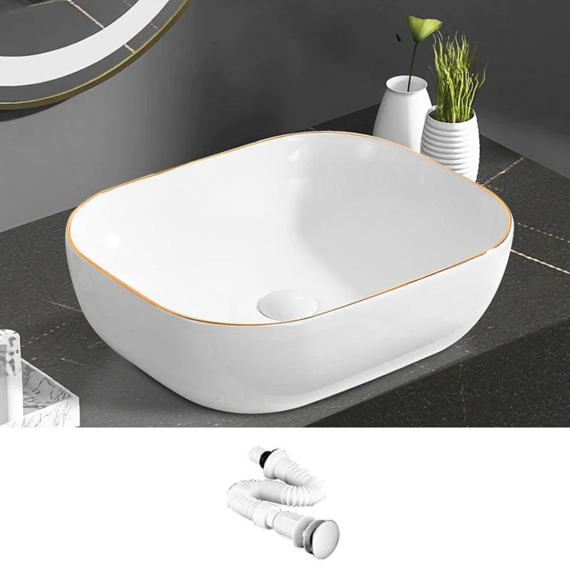 Modern Vessel Bathroom Sink Round Porcelain with Tap Wash Stand -Bathlova