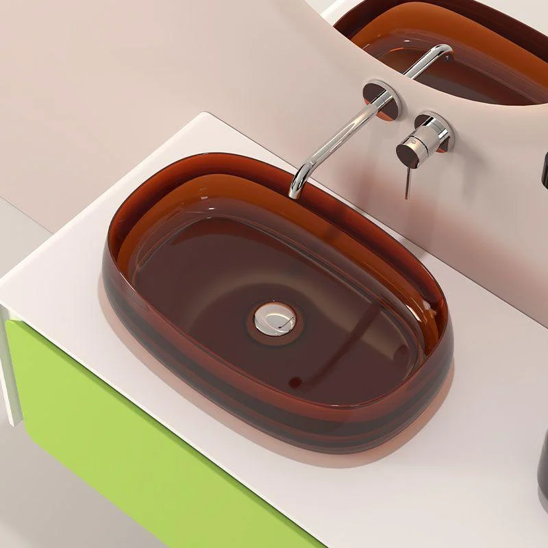 Modern Vessel Bathroom Sink Round with Pop-Up Drain Vessel Sink(Not Included Tap) -Bathlova