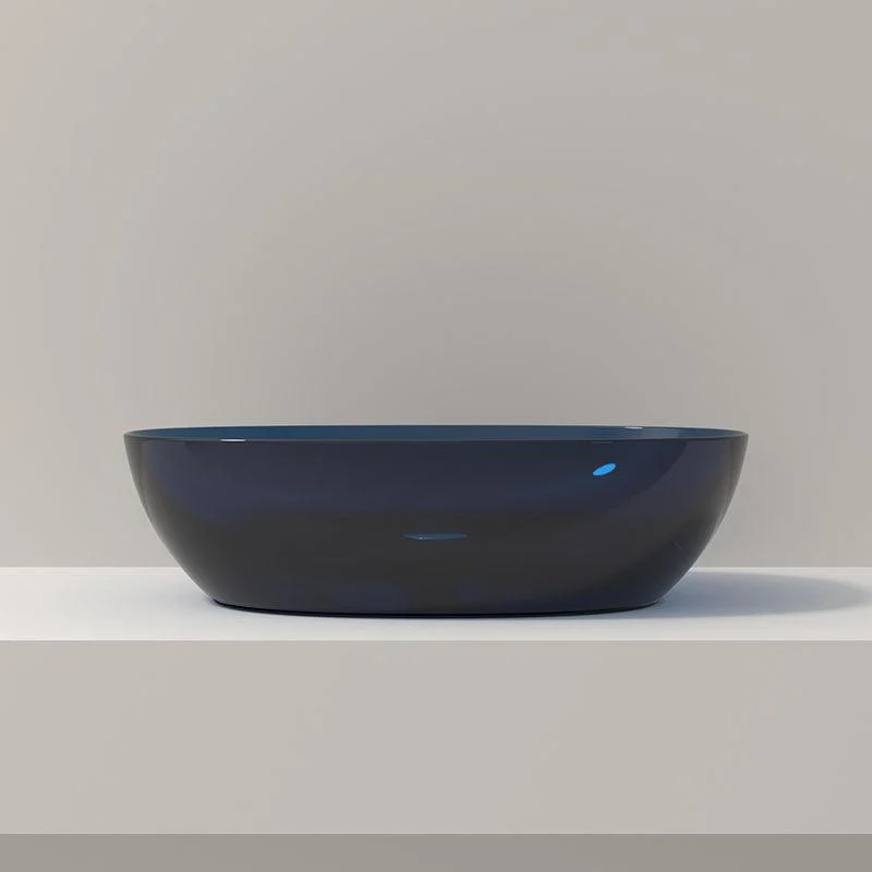 Modern Vessel Bathroom Sink Round with Pop-Up Drain Vessel Sink(Not Included Tap) -Bathlova