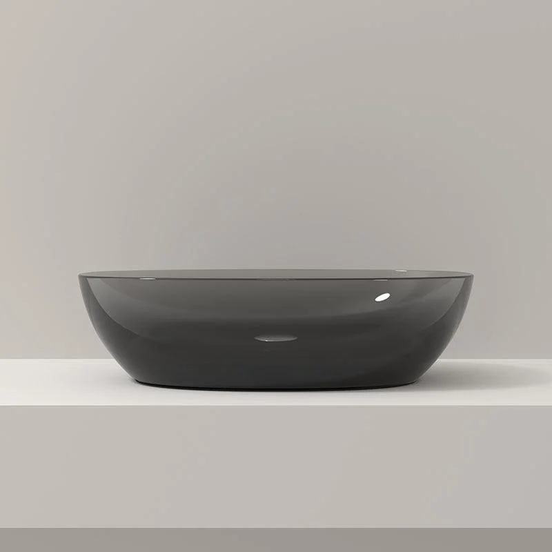 Modern Vessel Bathroom Sink Round with Pop-Up Drain Vessel Sink(Not Included Tap) -Bathlova