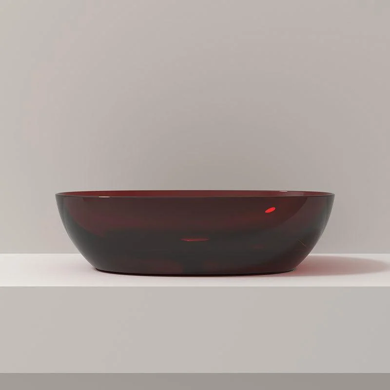 Modern Vessel Bathroom Sink Round with Pop-Up Drain Vessel Sink(Not Included Tap) -Bathlova