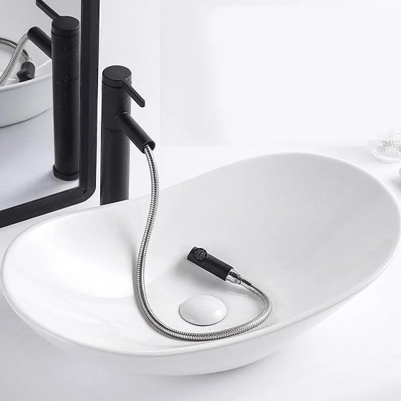 Modern Vessel Lavatory Sink Oval Porcelain with Tap Vessel Sink -Bathlova