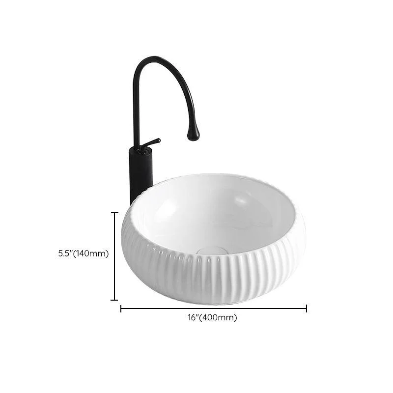 Modern Vessel Lavatory Sink Porcelain Rectangular Vessel Sink(Not Including Tap) -Bathlova