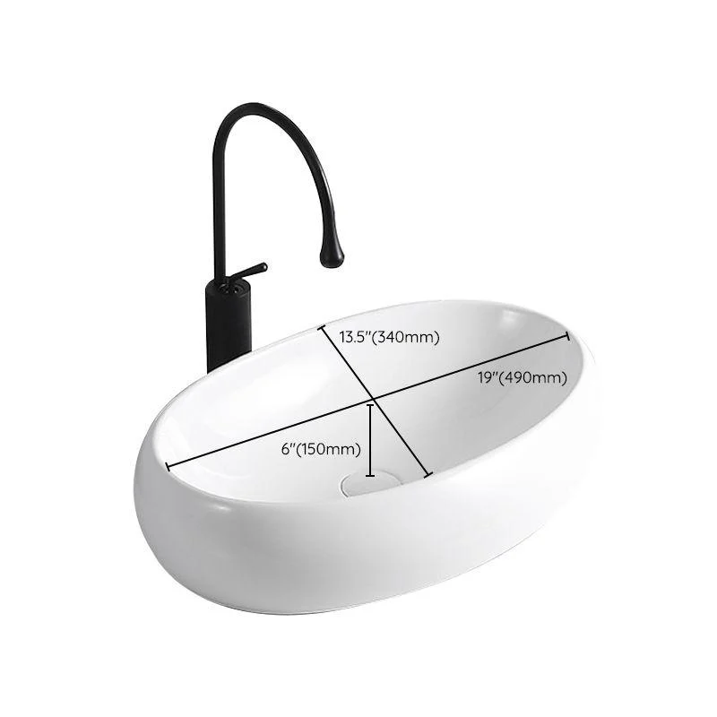 Modern Vessel Lavatory Sink Porcelain Rectangular Vessel Sink(Not Including Tap) -Bathlova