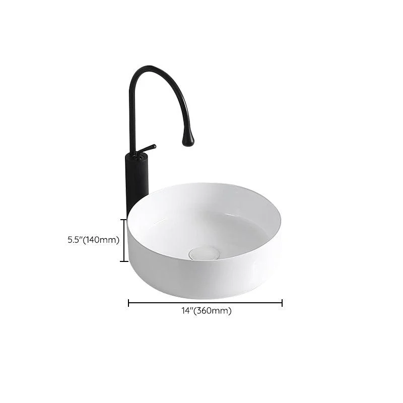 Modern Vessel Lavatory Sink Porcelain Rectangular Vessel Sink(Not Including Tap) -Bathlova