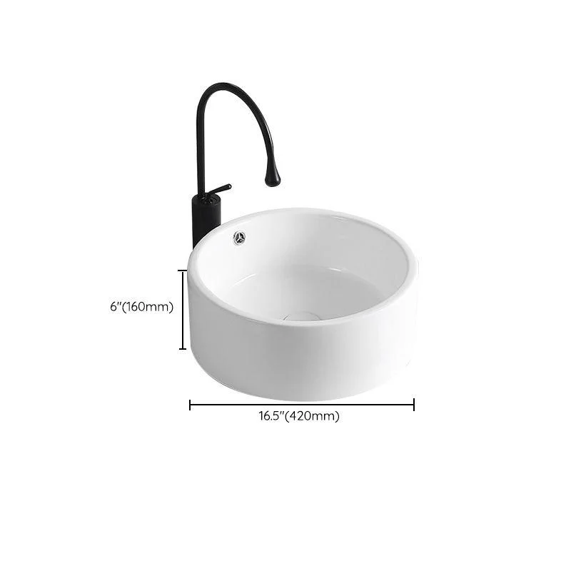 Modern Vessel Lavatory Sink Porcelain Rectangular Vessel Sink(Not Including Tap) -Bathlova