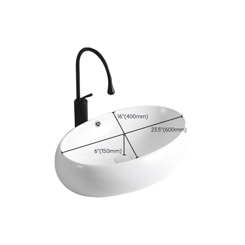 Modern Vessel Lavatory Sink Porcelain Rectangular Vessel Sink(Not Including Tap) -Bathlova