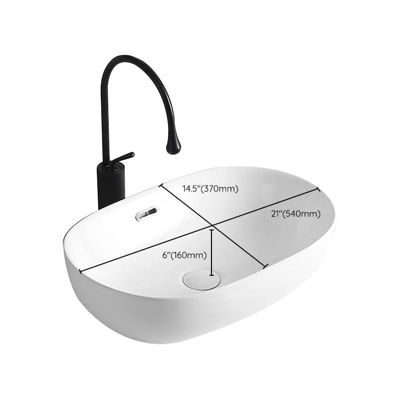 Modern Vessel Lavatory Sink Porcelain Rectangular Vessel Sink(Not Including Tap) -Bathlova