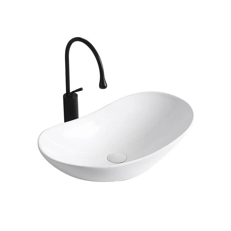 Modern Vessel Lavatory Sink Porcelain Rectangular Vessel Sink(Not Including Tap) -Bathlova