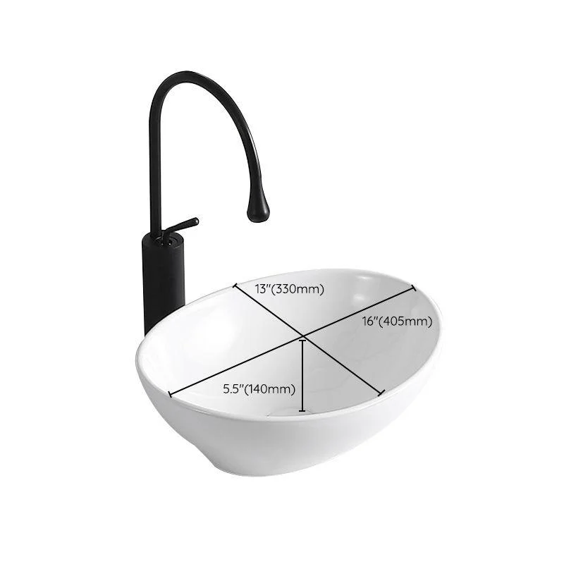 Modern Vessel Lavatory Sink Porcelain Rectangular Vessel Sink(Not Including Tap) -Bathlova