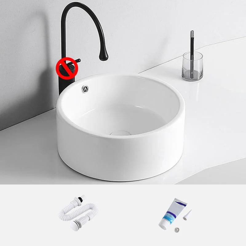 Modern Vessel Lavatory Sink Porcelain Rectangular Vessel Sink(Not Including Tap) -Bathlova