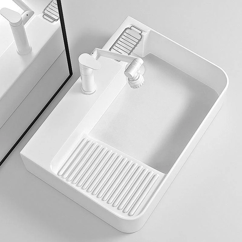 Modern Vessel Lavatory Sink Porcelain with Overflow Wash Stand -Bathlova