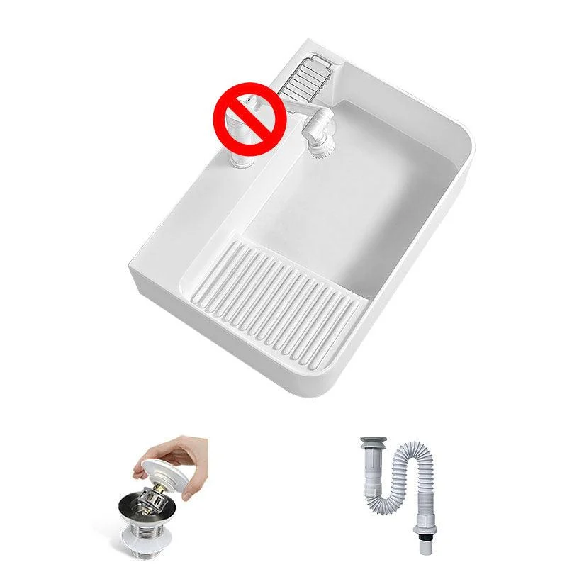 Modern Vessel Lavatory Sink Porcelain with Overflow Wash Stand -Bathlova