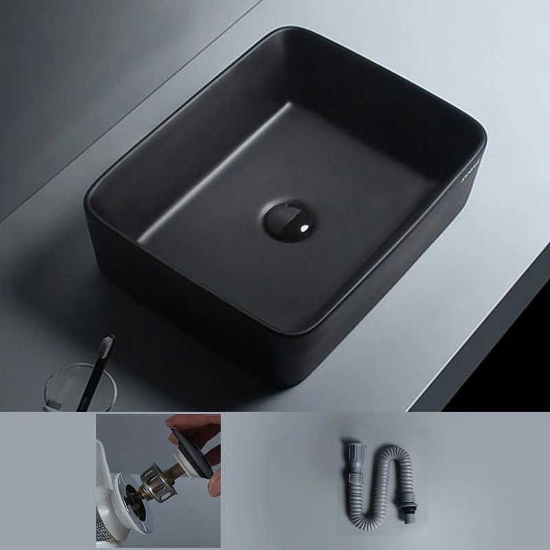 Modern Vessel Lavatory Sink Porcelain with Tap and Basin Bathroom Sink -Bathlova