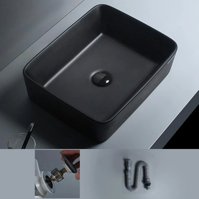 Modern Vessel Lavatory Sink Porcelain with Tap and Basin Bathroom Sink -Bathlova