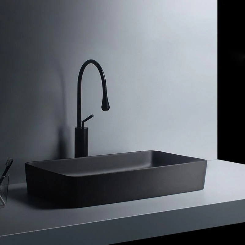 Modern Vessel Lavatory Sink Porcelain with Tap and Basin Bathroom Sink -Bathlova