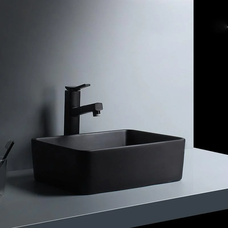 Modern Vessel Lavatory Sink Porcelain with Tap and Basin Bathroom Sink -Bathlova