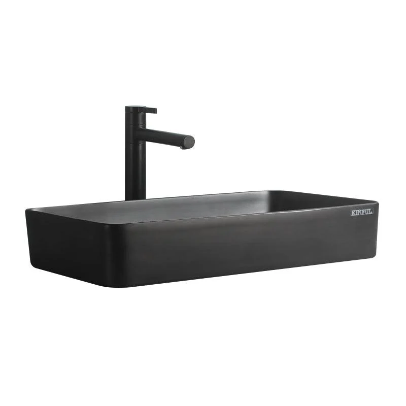 Modern Vessel Lavatory Sink Porcelain with Tap and Basin Bathroom Sink -Bathlova