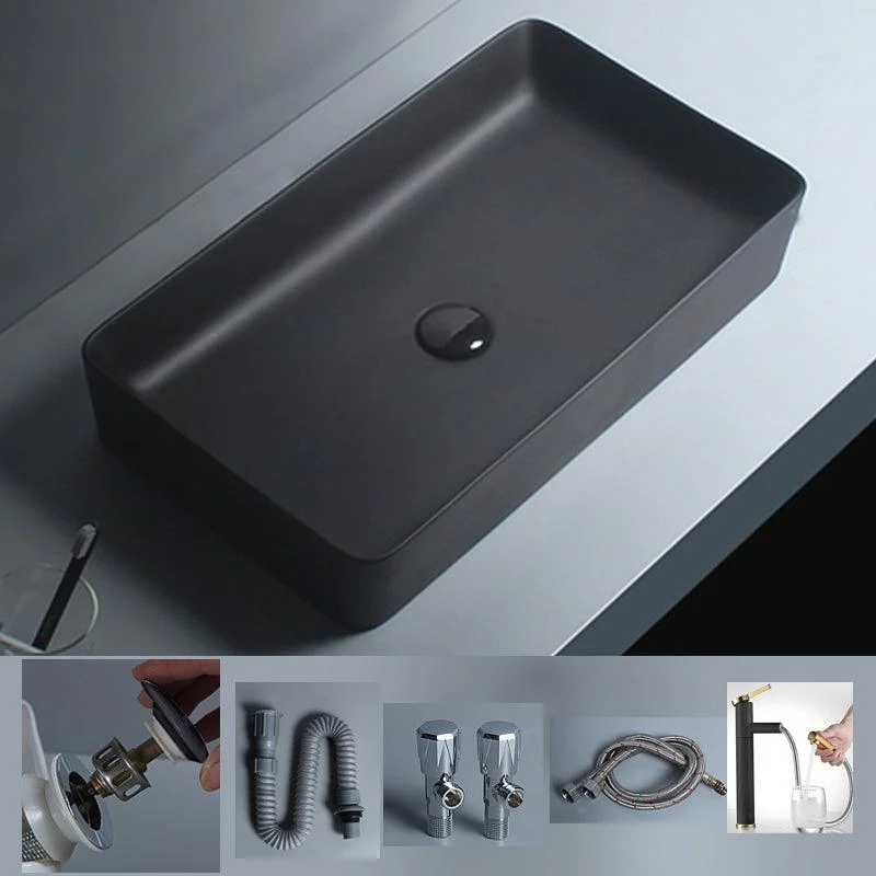 Modern Vessel Lavatory Sink Porcelain with Tap and Basin Bathroom Sink -Bathlova