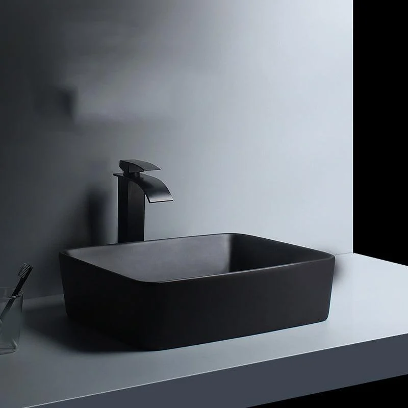 Modern Vessel Lavatory Sink Porcelain with Tap and Basin Bathroom Sink -Bathlova