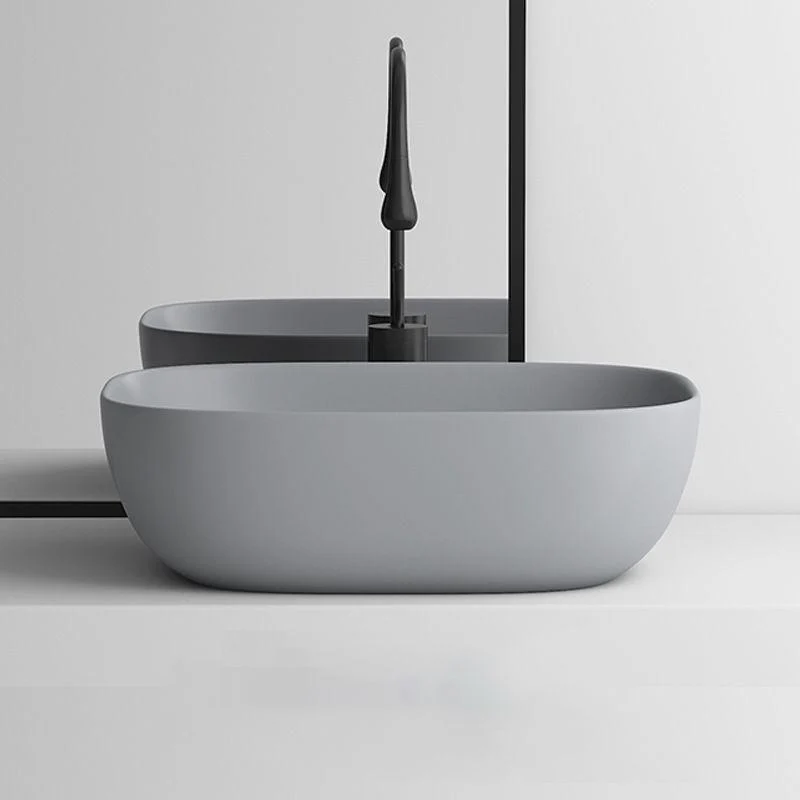 Modern Vessel Lavatory Sink Rectangular Porcelain with Tap and Pop-Up Drain Basin Sink -Bathlova