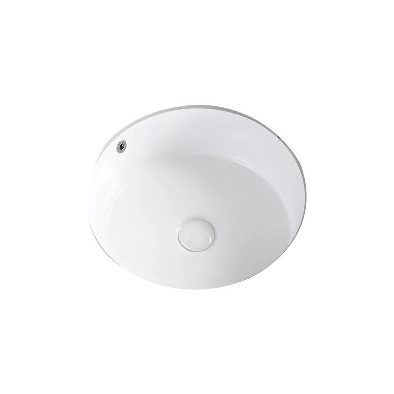 Modern Vessel Lavatory Sink Round Porcelain with Overflow Undermount Bathroom Sink -Bathlova