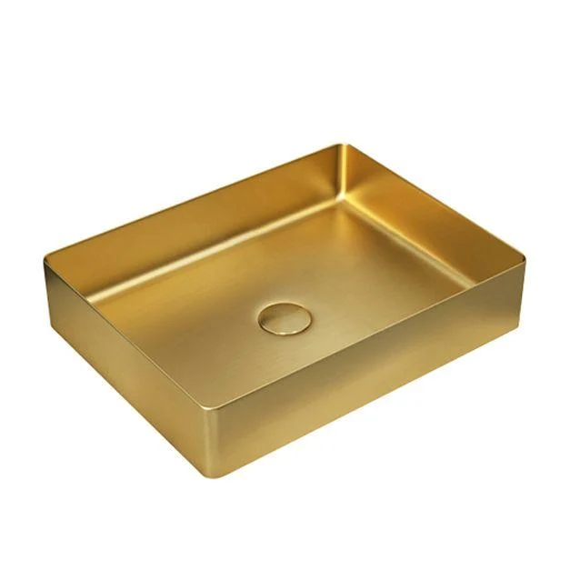 Modern Vessel Sink Metal Rectangular with Pop-Up Drain Vessel Bathroom Sink -Bathlova