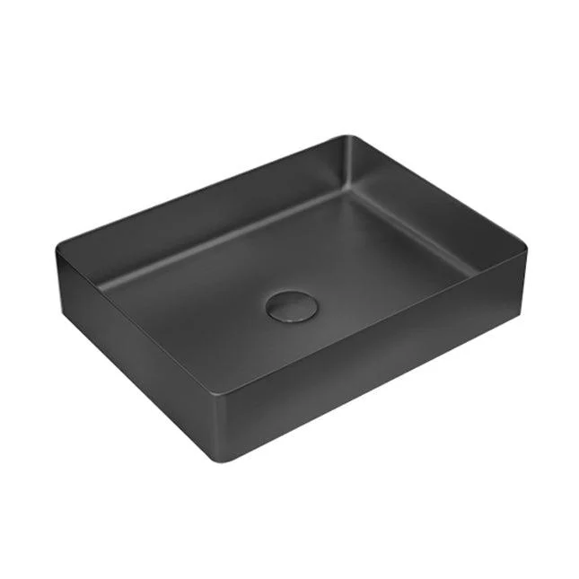 Modern Vessel Sink Metal Rectangular with Pop-Up Drain Vessel Bathroom Sink -Bathlova