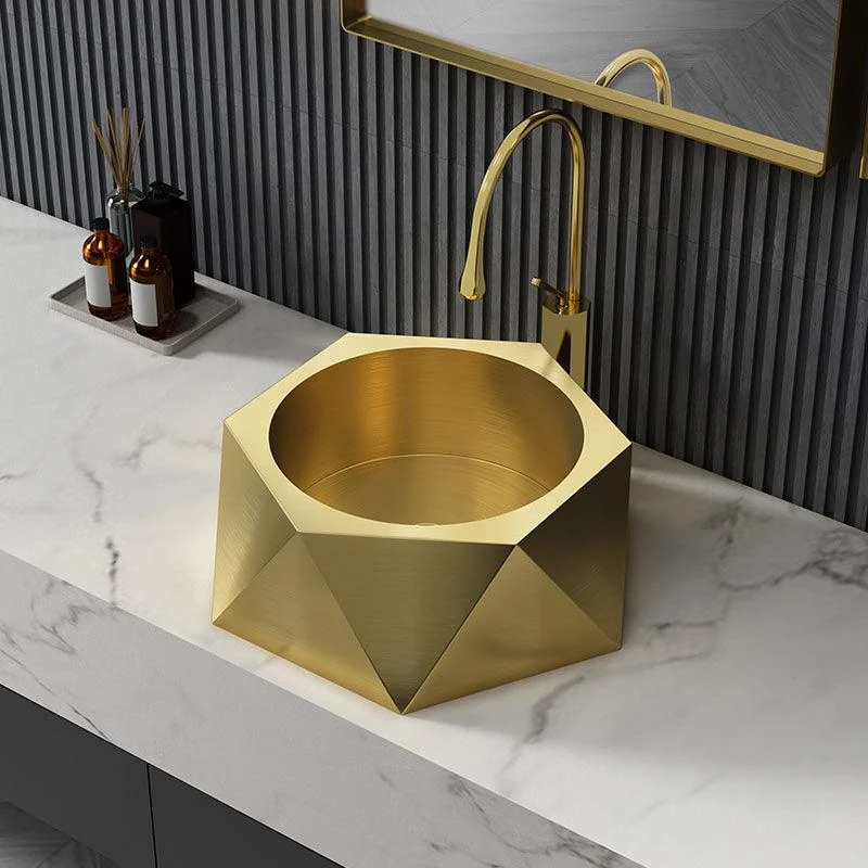 Modern Vessel Sink Metal Specialty with Pop-Up Drain Vessel Lavatory Sink -Bathlova