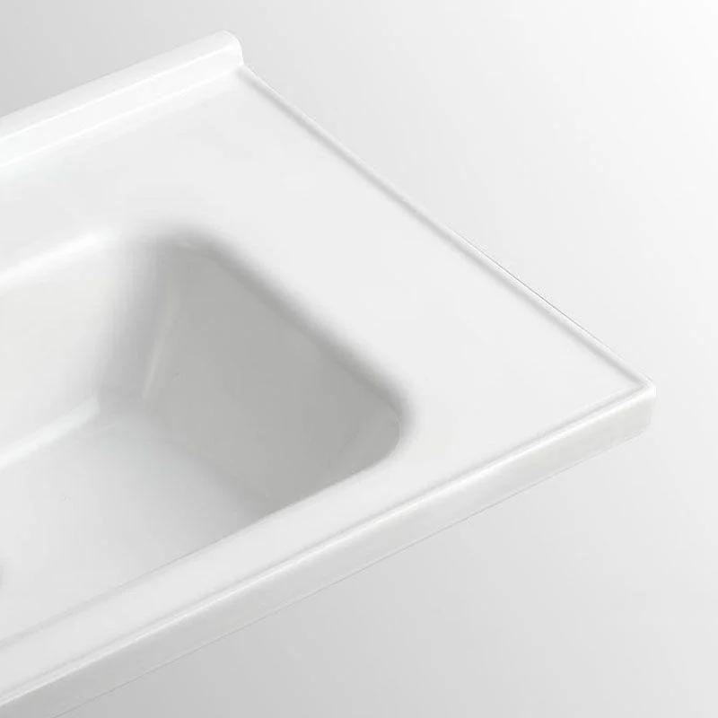 Modern Vessel Sink Rectangular Porcelain Drop-in Bathroom Sink(Not Included Tap) -Bathlova