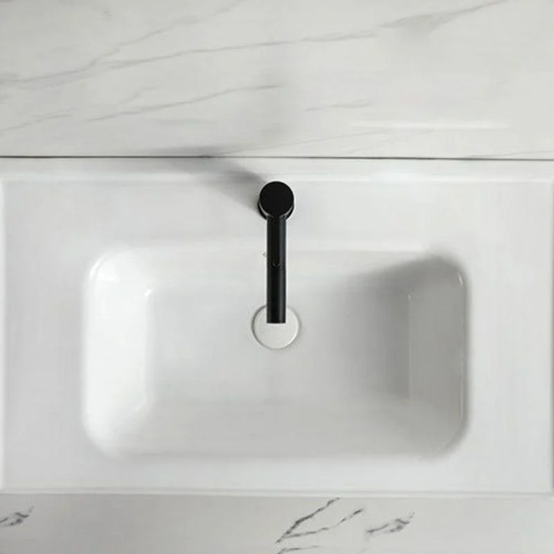 Modern Vessel Sink Rectangular Porcelain Drop-in Bathroom Sink(Not Included Tap) -Bathlova