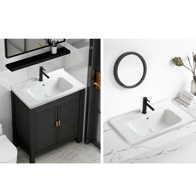 Modern Vessel Sink Rectangular Porcelain Drop-in Bathroom Sink(Not Included Tap) -Bathlova