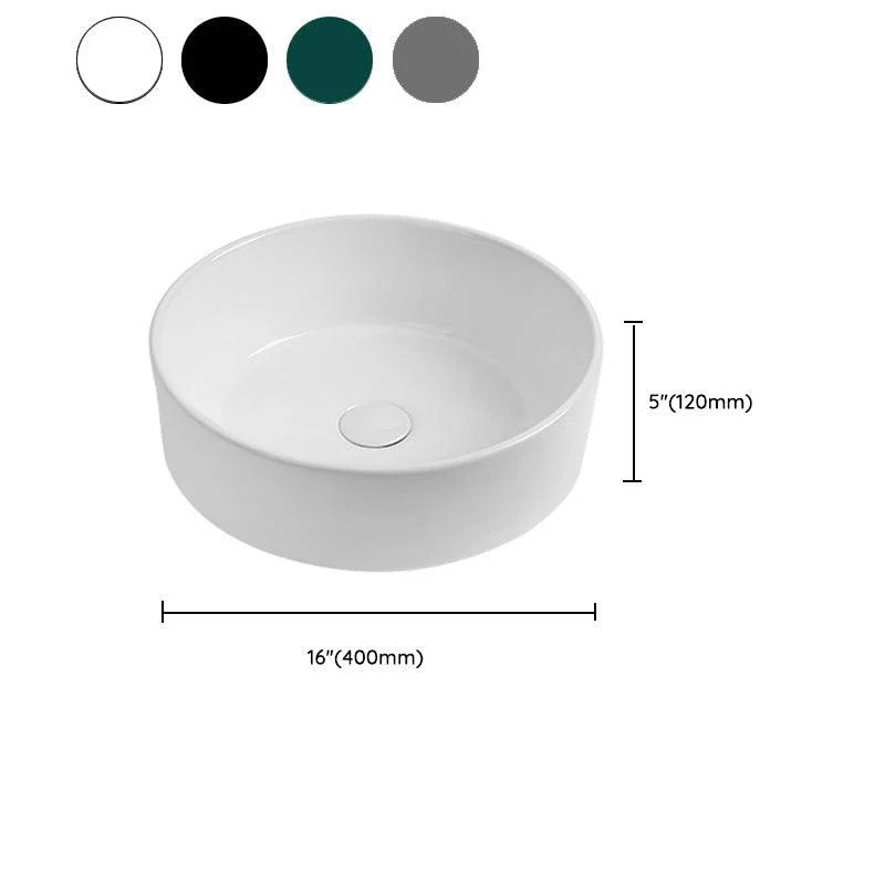 Modern Vessel Sink Round Porcelain with Tap Vessel Lavatory Sink -Bathlova