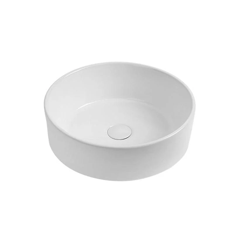 Modern Vessel Sink Round Porcelain with Tap Vessel Lavatory Sink -Bathlova