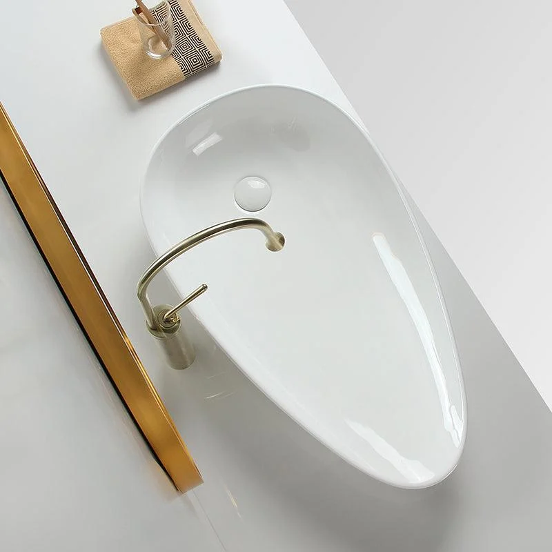 Modern Vessel Sink Specialty Porcelain with Pop-Up Drain Vessel Bathroom Sink -Bathlova