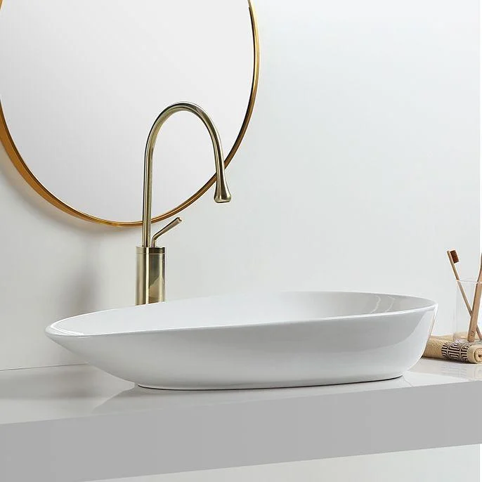 Modern Vessel Sink Specialty Porcelain with Pop-Up Drain Vessel Bathroom Sink -Bathlova