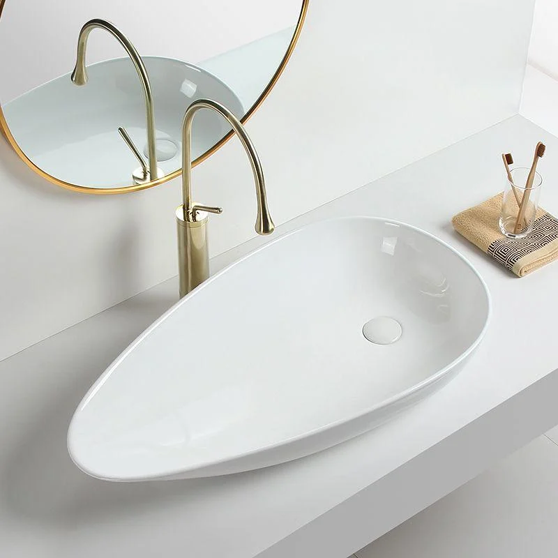 Modern Vessel Sink Specialty Porcelain with Pop-Up Drain Vessel Bathroom Sink -Bathlova