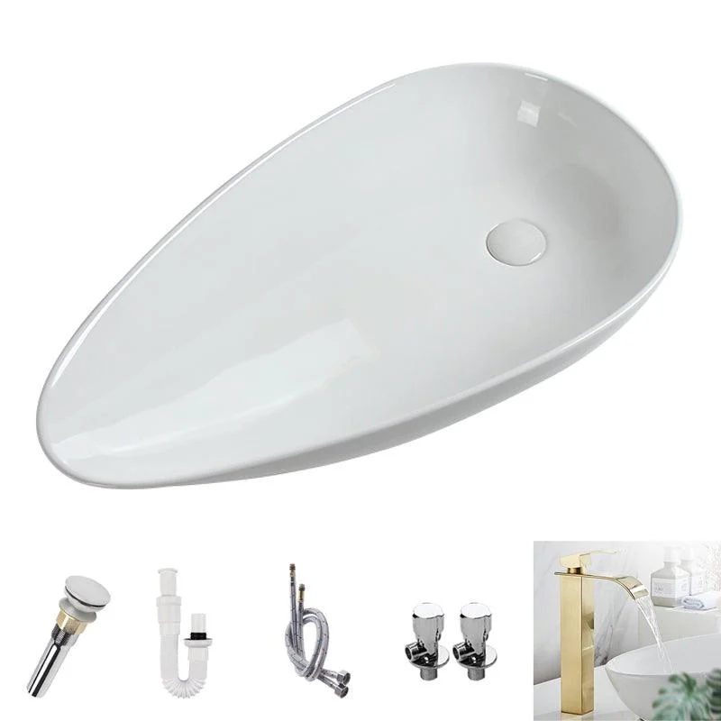 Modern Vessel Sink Specialty Porcelain with Pop-Up Drain Vessel Bathroom Sink -Bathlova