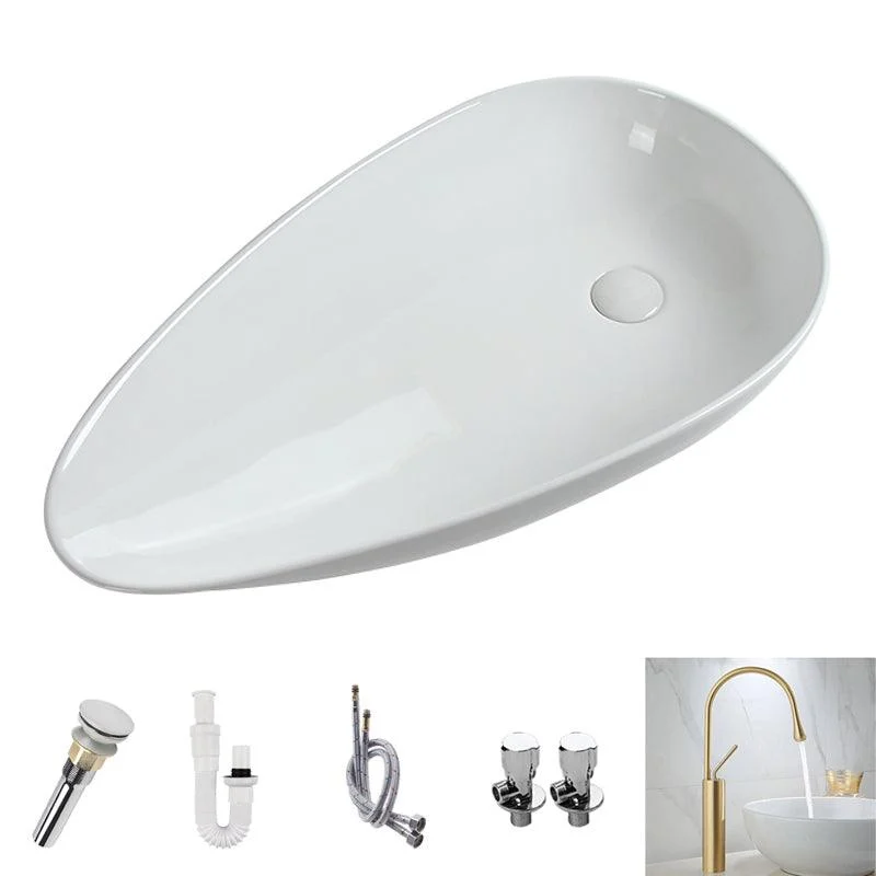 Modern Vessel Sink Specialty Porcelain with Pop-Up Drain Vessel Bathroom Sink -Bathlova