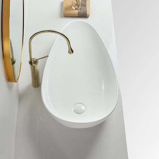 Modern Vessel Sink Specialty Porcelain with Pop-Up Drain Vessel Bathroom Sink -Bathlova