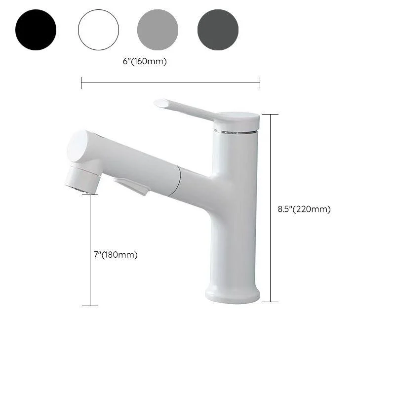 Modern Vessel Sink Tap Copper 1-Handle Low Arc Retractable Vessel Tap for Bathroom -Bathlova