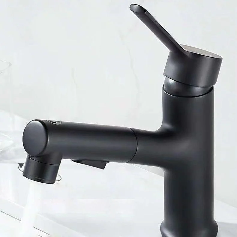 Modern Vessel Sink Tap Copper 1-Handle Low Arc Retractable Vessel Tap for Bathroom -Bathlova