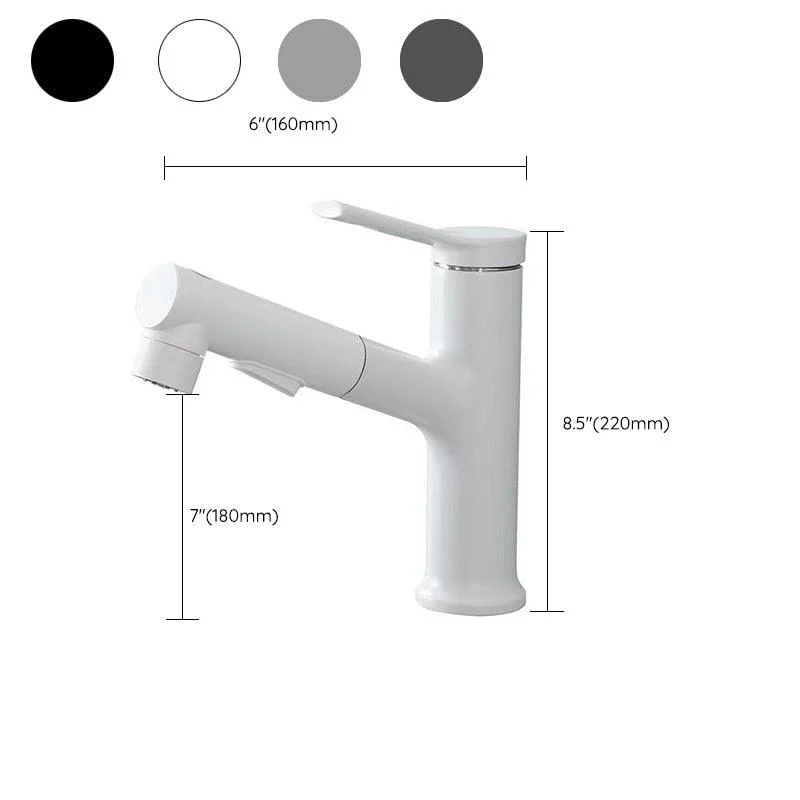 Modern Vessel Sink Tap Copper 1-Handle Low Arc Retractable Vessel Tap for Bathroom -Bathlova