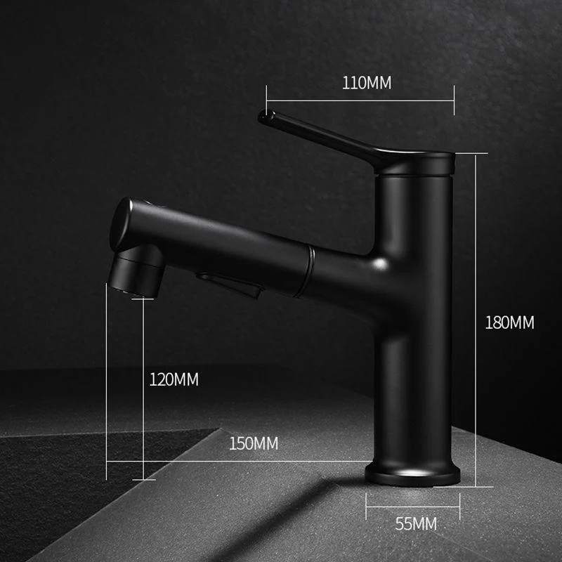 Modern Vessel Sink Tap Copper Single Handle Low Arc Vessel Tap for Bathroom -Bathlova