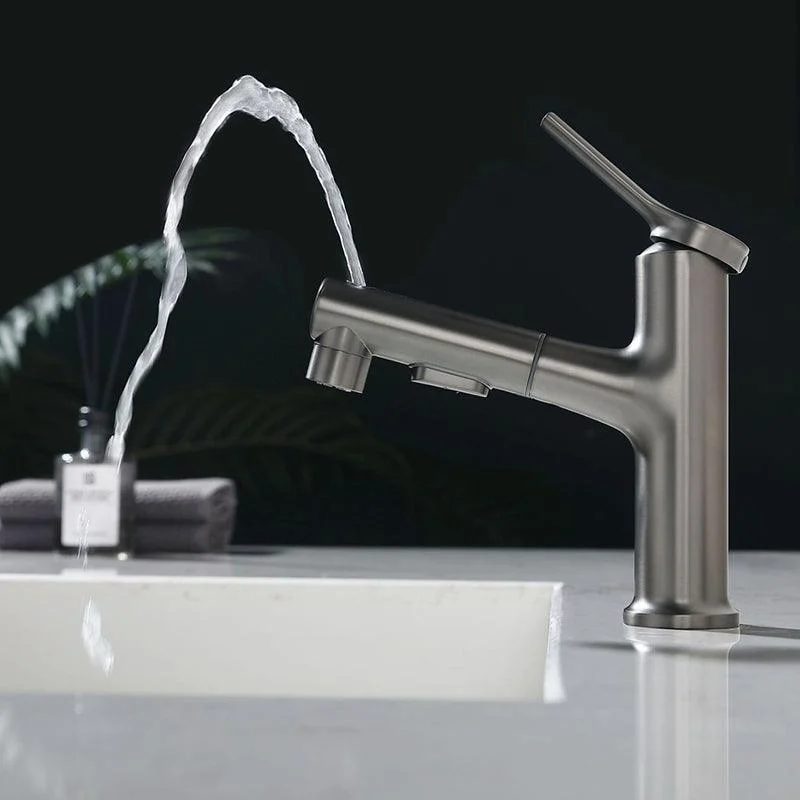 Modern Vessel Sink Tap Copper Single Handle Low Arc Vessel Tap for Bathroom -Bathlova