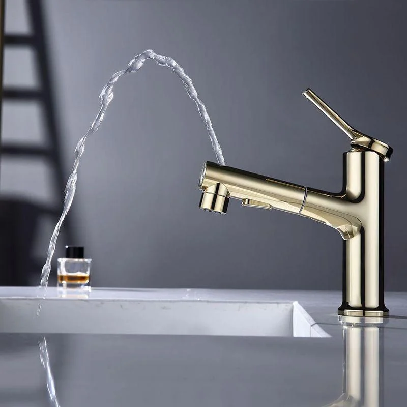 Modern Vessel Sink Tap Copper Single Handle Low Arc Vessel Tap for Bathroom -Bathlova