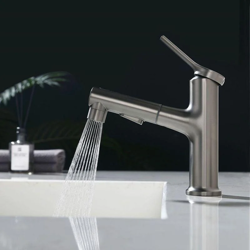 Modern Vessel Sink Tap Copper Single Handle Low Arc Vessel Tap for Bathroom -Bathlova